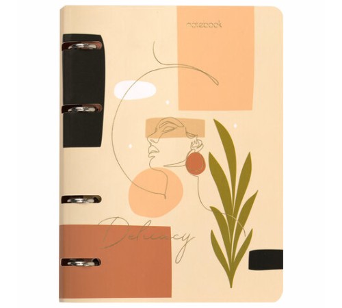 Тетрадь на кольцах А5 160х212 мм, 120 листов, картон, фольга, клетка, BRAUBERG, 