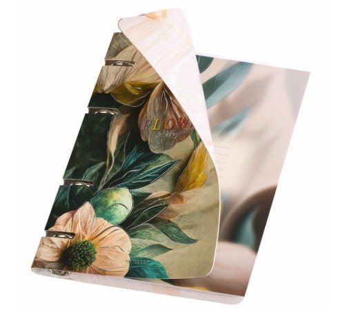 Тетрадь на кольцах А5 160х212 мм, 120 листов, картон, фольга, клетка, BRAUBERG, 