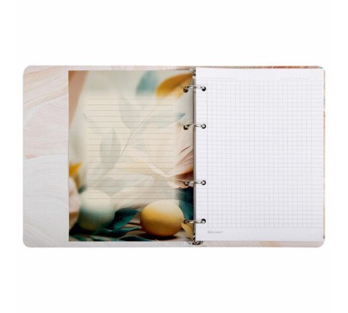 Тетрадь на кольцах А5 160х212 мм, 120 листов, картон, фольга, клетка, BRAUBERG, 