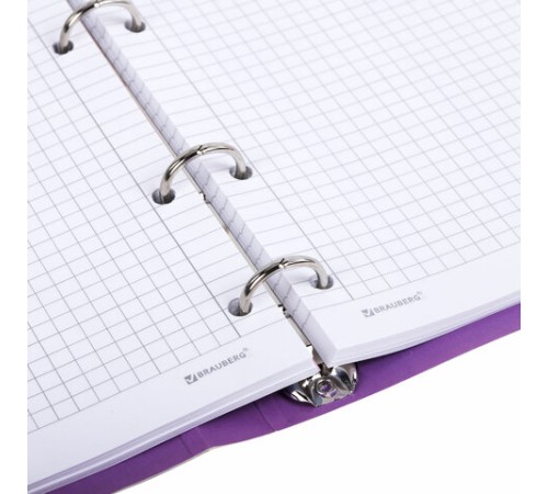 Тетрадь на кольцах А5 160х212 мм, 120 листов, картон, фольга, клетка, BRAUBERG, 