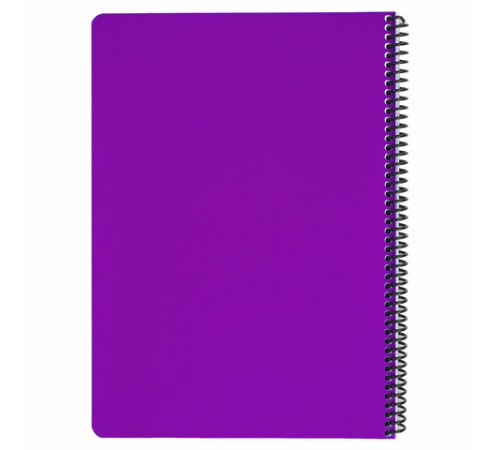 Тетрадь обложка пластик, А4, 80 л., спираль пластик, клетка, BRAUBERG 