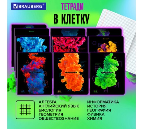 Тетради предметные, КОМПЛЕКТ 12 ПРЕДМЕТОВ, 48 л., глянцевый УФ-лак, BRAUBERG, 
