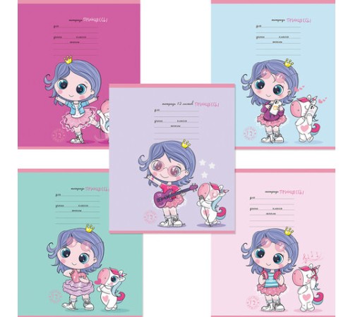 Тетрадь 12 л., ПЗБМ клетка, выборочный лак, 