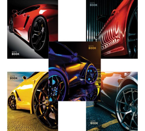 Тетрадь А5 48 л., ПЗБМ, скоба, клетка, фольга, выборочный TWIN-лак, 