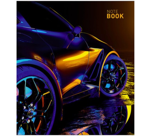 Тетрадь А5 48 л., ПЗБМ, скоба, клетка, фольга, выборочный TWIN-лак, 