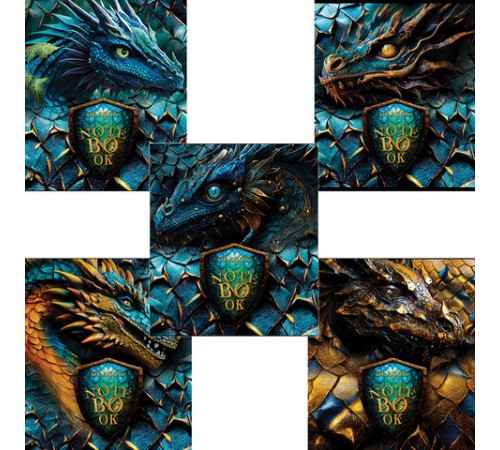 Тетрадь А5 48 л., ПЗБМ, скоба, клетка, фольга, конгрев, выборочный TWIN-лак, 