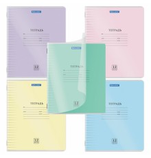 Тетрадь пластиковая обложка (прозрачная) 12 листов, линия, BRAUBERG 