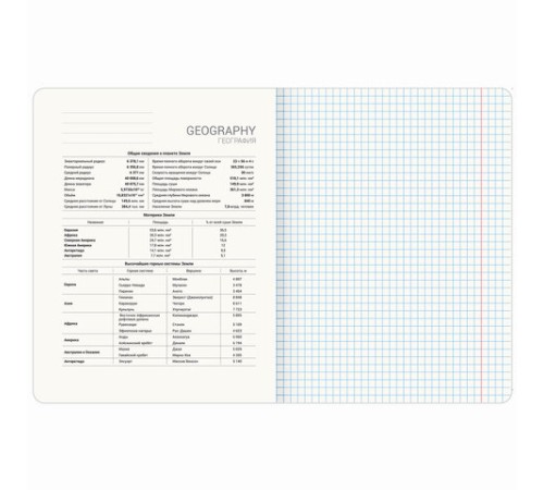 Тетрадь предметная КЛАССИКА ПРИРОДА 48 л., обложка картон, ГЕОГРАФИЯ, клетка, подсказ, BRAUBERG, 405086
