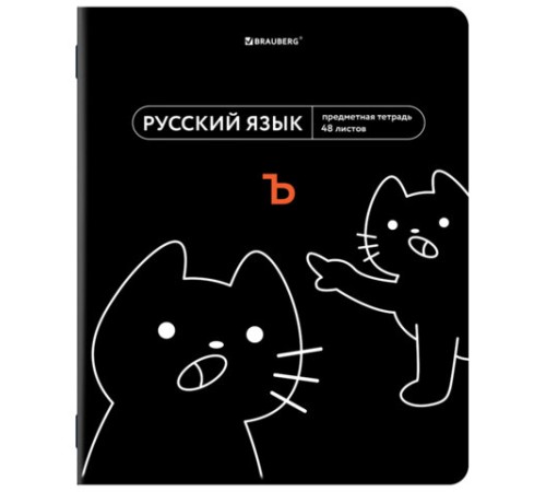 Тетрадь предметная МЕМЫ 48 л., TWIN-лак, РУССКИЙ ЯЗЫК, линия, подсказ, BRAUBERG, 405105