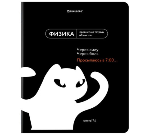 Тетрадь предметная МЕМЫ 48 л., TWIN-лак, ФИЗИКА, клетка, подсказ, BRAUBERG, 405106