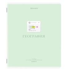 Тетрадь предметная CREATIVE 48 л., обложка картон, ГЕОГРАФИЯ, клетка, подсказ, BRAUBERG, 405113