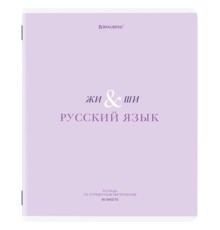 Тетрадь предметная CREATIVE 48 л., обложка картон, РУССКИЙ ЯЗЫК, линия, подсказ, BRAUBERG, 405118