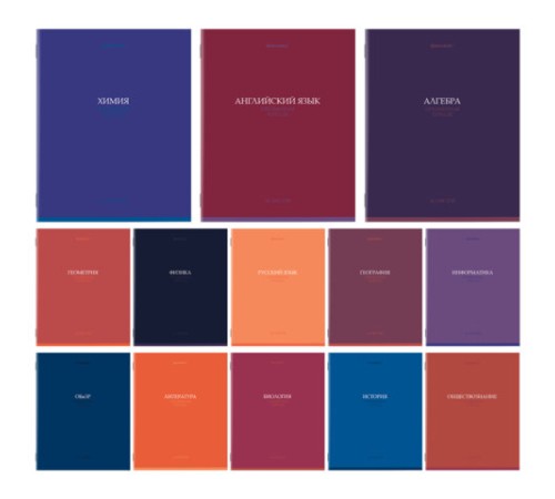Тетради предметные, КОМПЛЕКТ 13 ПРЕДМЕТОВ, 36 л., обложка мелованная бумага, BRAUBERG, 