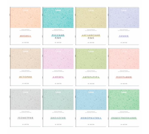 Тетради предметные, КОМПЛЕКТ 12 ПРЕДМЕТОВ, 48 л., обложка картон, BRAUBERG 