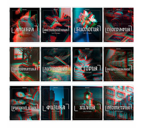 Тетради предметные, КОМПЛЕКТ 12 ПРЕДМЕТОВ, 48 л., глянцевый УФ-лак, BRAUBERG 