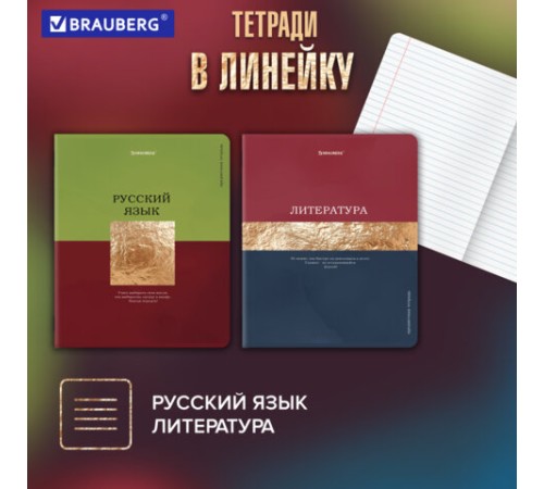 Тетради предметные, КОМПЛЕКТ 12 ПРЕДМЕТОВ, 48 л., матовая ламинация, фольга, BRAUBERG 