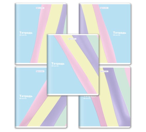 Тетрадь А5 48 л. BRAUBERG скоба, клетка, выборочный лак, кросс-серия PASTEL, 405189