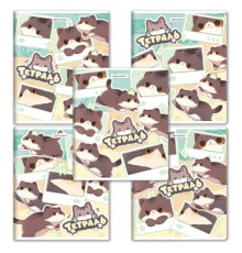 Тетрадь А5 48 л. BRAUBERG скоба, клетка, выборочный лак, кросс-серия МИЛЫЕ КОТЫ, 405193