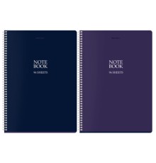 Тетрадь А4, 96 л., BRAUBERG, гребень, клетка, матовая ламинация, 