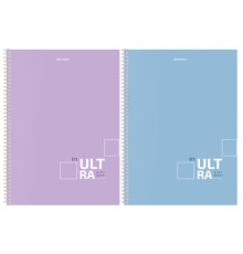 Тетрадь А4, 96 л., BRAUBERG, гребень, клетка, матовая ламинация, 