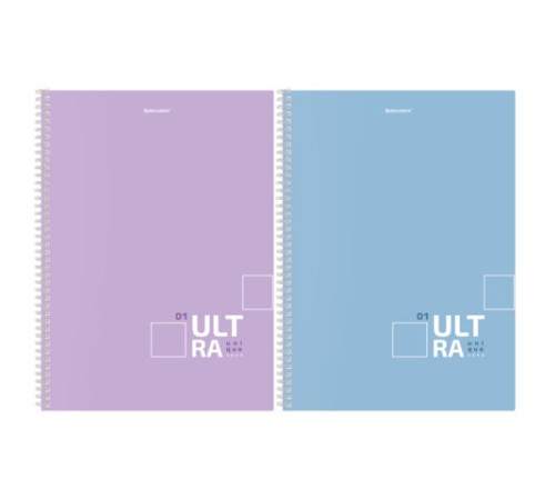 Тетрадь А4, 96 л., BRAUBERG, гребень, клетка, матовая ламинация, 