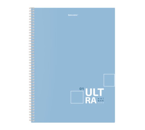 Тетрадь А4, 96 л., BRAUBERG, гребень, клетка, матовая ламинация, 