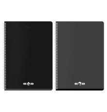 Тетрадь А4, 96 л., BRAUBERG, гребень, клетка, матовая ламинация, 