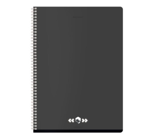 Тетрадь А4, 96 л., BRAUBERG, гребень, клетка, матовая ламинация, 