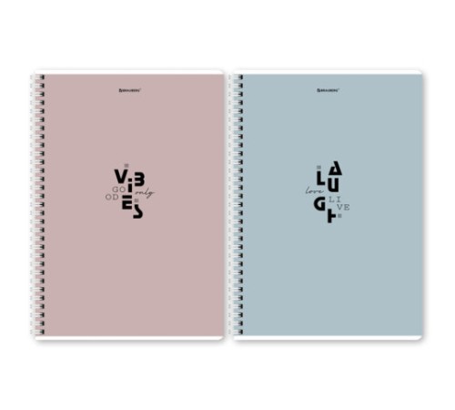 Тетрадь А4, 96 л., BRAUBERG, гребень, клетка, матовая ламинация, 