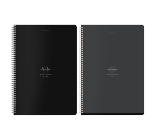 Тетрадь А4, 96 л., BRAUBERG, гребень, клетка, матовая ламинация, 