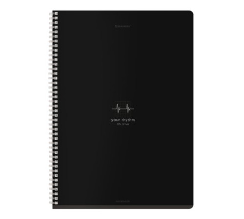 Тетрадь А4, 96 л., BRAUBERG, гребень, клетка, матовая ламинация, 