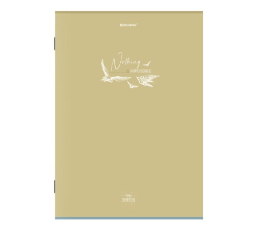 Тетрадь А4, 96 л., BRAUBERG, скоба, клетка, глянцевый лак, 