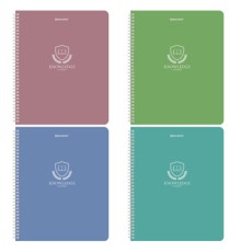 Тетрадь А5, 48 л., BRAUBERG, гребень, клетка, матовая ламинация, 