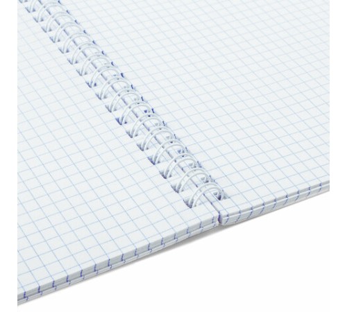 Тетрадь А5, 48 л., BRAUBERG, гребень, клетка, матовая ламинация, 