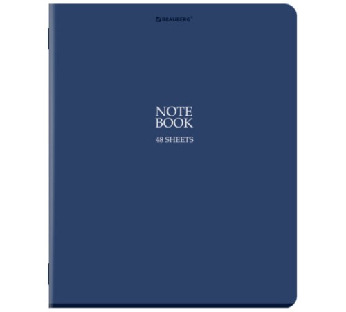 Тетрадь А5, 48 л., BRAUBERG, скоба, клетка, SoftTouch, 