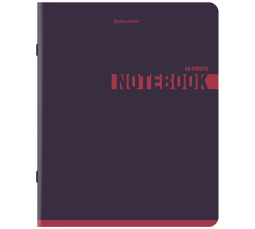 Тетрадь А5, 48 л., BRAUBERG, скоба, клетка, SoftTouch, 