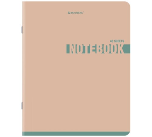 Тетрадь А5, 48 л., BRAUBERG, скоба, клетка, SoftTouch, 