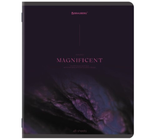 Тетрадь А5, 48 л., BRAUBERG, скоба, клетка, SoftTouch, 