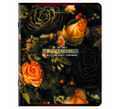 Тетрадь А5, 48 л., BRAUBERG, скоба, клетка, глянцевый лак, 