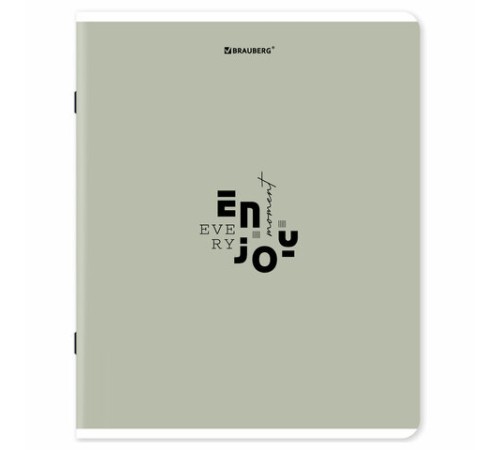 Тетрадь А5, 48 л., BRAUBERG, скоба, клетка, матовая ламинация, 