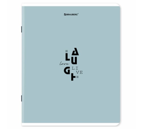 Тетрадь А5, 48 л., BRAUBERG, скоба, клетка, матовая ламинация, 