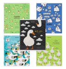 Тетрадь А5, 48 л., BRAUBERG, скоба, клетка, TWIN-лак, 