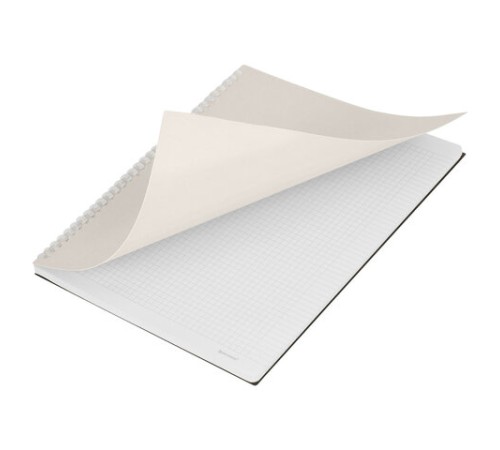 Тетрадь обложка пластик, А4 80 л., гребень мягкий (силиконовый), клетка, BRAUBERG, бежевая, 405354