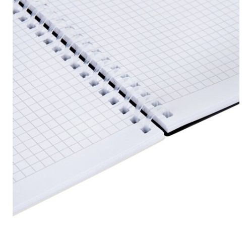 Тетрадь обложка пластик, А4 80 л., гребень мягкий (силиконовый), клетка, BRAUBERG, бежевая, 405354