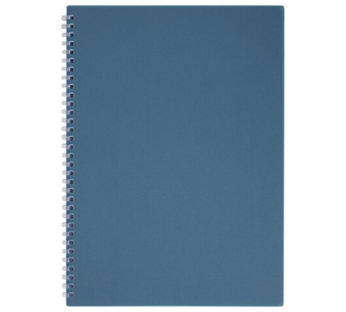 Тетрадь обложка пластик, А4 80 л., гребень мягкий (силиконовый), клетка, BRAUBERG, синий, 405356