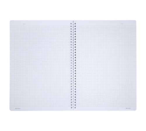 Тетрадь обложка пластик, А4 80 л., гребень мягкий (силиконовый), клетка, BRAUBERG, синий, 405356