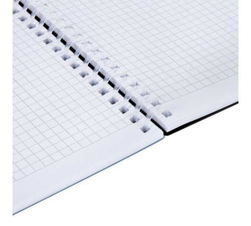 Тетрадь обложка пластик, А4 80 л., гребень мягкий (силиконовый), клетка, BRAUBERG, синий, 405356