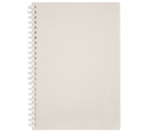Тетрадь обложка пластик, А5 80 л., гребень мягкий (силиконовый), клетка, BRAUBERG, бежевый, 405358