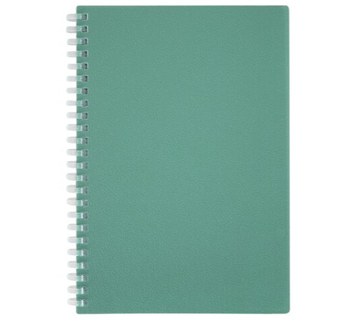 Тетрадь обложка пластик, А5 80 л., гребень мягкий (силиконовый), клетка, BRAUBERG, зеленая, 405359