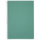 Тетрадь обложка пластик, А5 80 л., гребень мягкий (силиконовый), клетка, BRAUBERG, зеленая, 405359